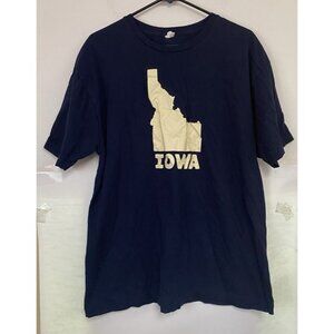 Idaho Is Not Iowa T Shirt Funny Novelty XL Dark Blue